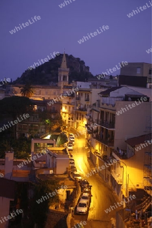 The old Town of  Taormina in Sicily in south Italy in Europe.