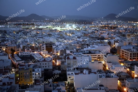 The City of Arrecife on the Island of Lanzarote on the Canary Islands of Spain in the Atlantic Ocean. on the Island of Lanzarote on the Canary Islands of Spain in the Atlantic Ocean.
