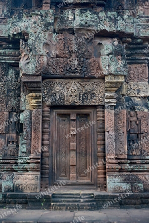 The Tempel Ruin of  Banteay Srei about 32 Km north of the Temple City of Angkor near the City of Siem Riep in the west of Cambodia.