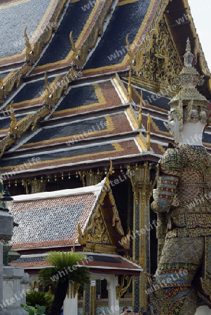 Der Wat Phra Kaew in der Stadt Bangkok in Thailand in Suedostasien.