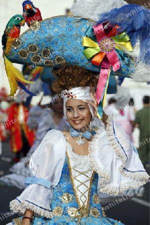 The Carneval in the Town of Tacoronte on the Island of Tenerife on the Islands of Canary Islands of Spain in the Atlantic.  