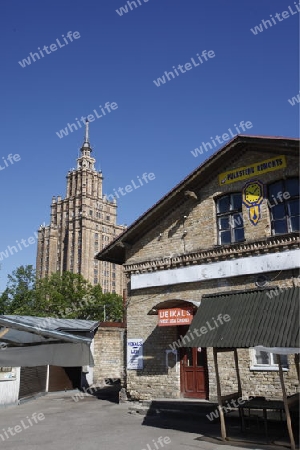 Europa, Osteuropa, Baltikum, Lettland, Riga, Altstadt, Akademie der Wissenschaften, Hochhaus, Turm,