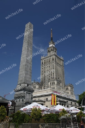 The Culture Palace in the City of Warsaw in Poland, East Europe.