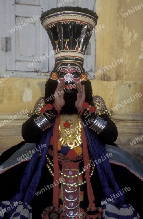 The  Kathakali Dancer in the city of Kochi in the province Kerala in India.