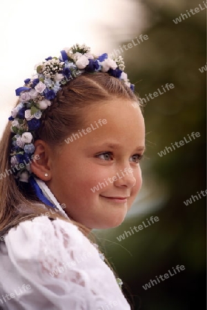 Suedamerika, Karibik, Venezuela, Colonia Tovar, Kollonie, mitten im Nebelwald, Maedchen, Portrait,  Volksfest, Deutsche Tracht, Kolonie aus dem Schwarzwald,