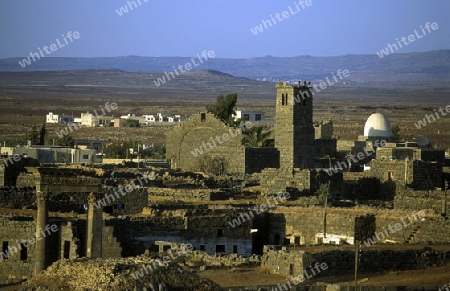 Die Moschee of Omar in der Stadt Bosra im Sueden von Syrien im Nahen Osten.