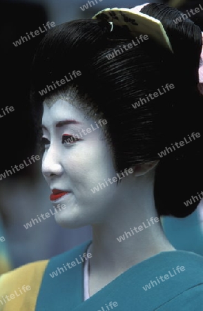 a Gaisha at the big Edo Festival at the Kanda-Matsuri Temple in the City centre of Tokyo in Japan in Asia,



