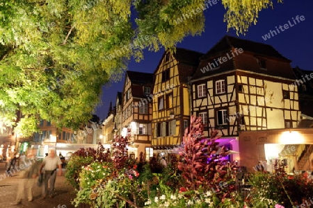 the Market Hall in the old city of Colmar in  the province of Alsace in France in Europe