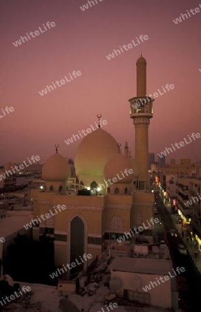 a mosque in the Moschee  an der Ali Ibn Talib road in the old town in the city of Dubai in the Arab Emirates in the Gulf of Arabia.