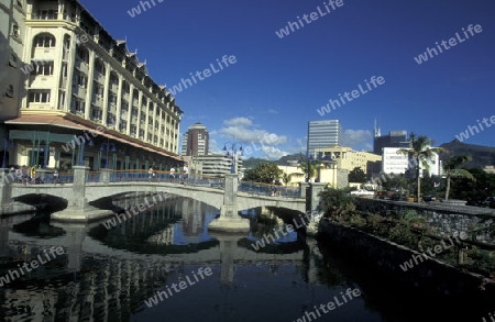 Das Stadtzentrum der Hauptstadt Port Louis an der Westkueste von Mauritius   