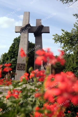 Das Denkmal fuer die Opfer vom Juni 1956 im Zentrum von Poznan im westen von Polen. 