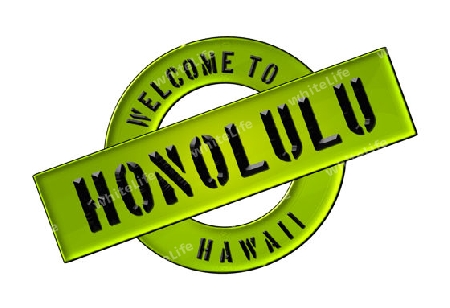 Illustration of WELCOME TO HONOLULU as Banner for your presentation, website, inviting...