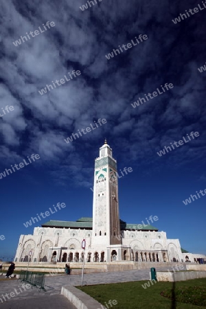 The Hassan 2 Mosque in the City of Casablanca in Morocco , North Africa.