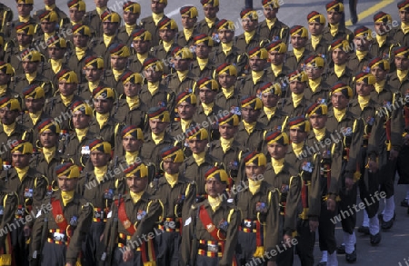 the parade at the national day in the City of New Delhi in India.