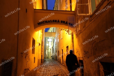 Europa, Osteuropa, Slowakei, Hauptstadt, Bratislava, Altstadt, Gasse, Sommer, Abend,  Bastova Gasse