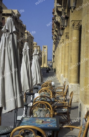 The city centre of Beirut on the coast in lebanon in the middle east.