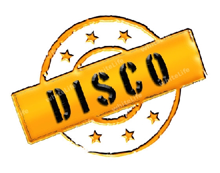 Sign, symbol, stamp or icon for your presentation, for websites and many more named DISCO