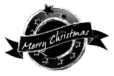 Merry Christmas - Banner, Logo, Symbol im Royal Grunge Style fuer Praesentationen, Flyer, Prospekte, Internet,...
