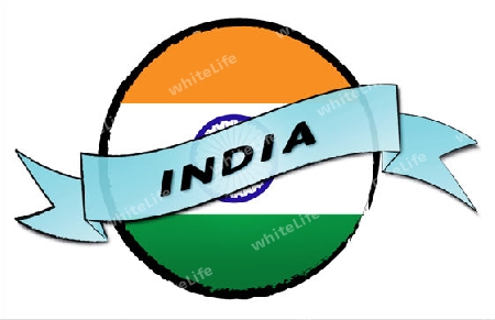 INDIA - your country shown as illustrated banner for your presentation or as button...