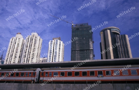 the train station in the city of Shenzhen north of Hongkong in the province of Guangdong in china in east asia. 