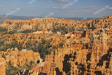 Felsformationen und Hoodoos im Bryce Canyon bei Sonnenuntergang, Sunset Point, Utah, Suedwesten , USA