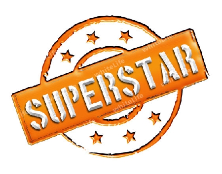 Sign, symbol, stamp or icon for your presentation, for websites and many more named SUPERSTAR