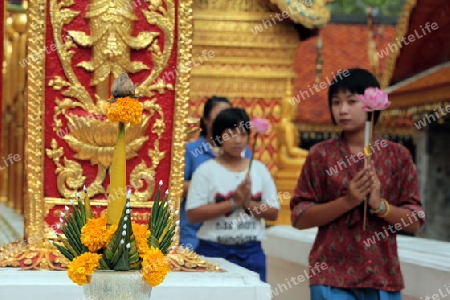 Die Architektur des Wat Phra That Doi Suthep Tempel in Chiang Mai im Norden von Thailand.