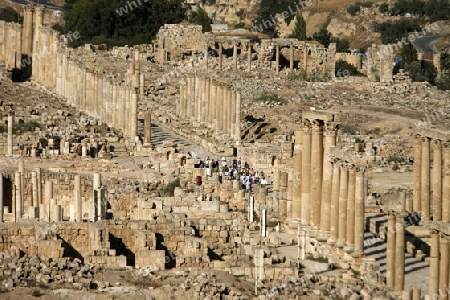 the Roman Ruins of Jerash in the north of Amann in Jordan in the middle east.