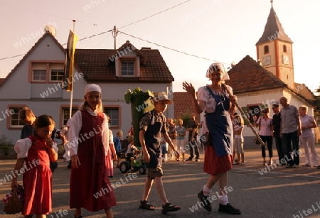  the old town of the villige  Sasbach in Kaiserstuhl in the Blackforest in the south of Germany in Europe.