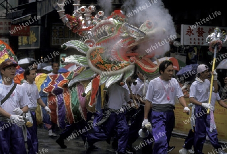 the Dragon festival at the Chinese newyear in Hong Kong in the south of China in Asia.