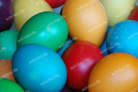 Colourful painted Easter eggs