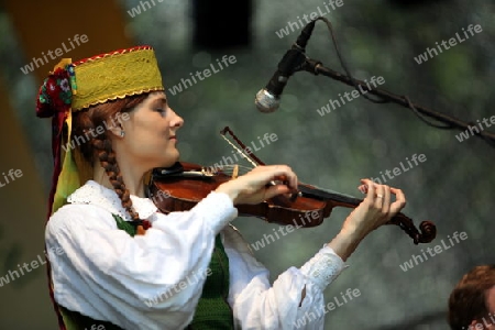 a Summer Festival in a Parc in the old City of Vilnius in the Baltic State of Lithuania,  