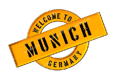Illustration of WELCOME TO MUNICH as Banner for your presentation, website, inviting...