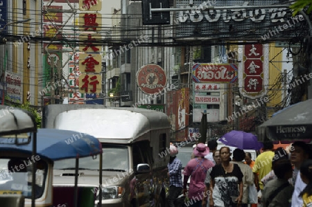 Der Alltag im China Town in der Stadt Bangkok in Thailand in Suedostasien.