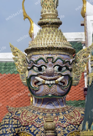 Der Wat Phra Kaew in der Stadt Bangkok in Thailand in Suedostasien.