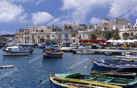 The Fishing Village of Marsaxlokk on the eastcoast of Malta in Europe.