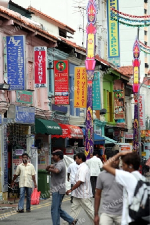 Der Indische Stadtteil little India in Singapur im Inselstaat Singapur in Asien.