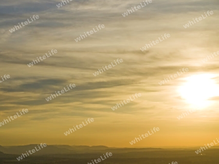 Sonnenuntergang auf dem Hohenstaufen Blick Richtung Schw?bische Alb