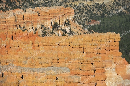 Felsformationen und Hoodoos im Bryce Canyon bei Sonnenuntergang, Sunset Point, Utah, Suedwesten , USA