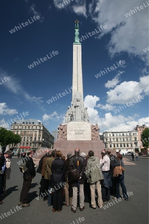 Das Freiheits Denkmal in der Neustadt in Riga, Lettland  