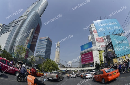 Das Stadtgebiet um Pratunam im Zentrum der Hauptstadt Bangkok von Thailand in Suedostasien.