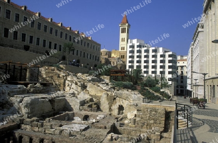 The city centre of Beirut on the coast in lebanon in the middle east.