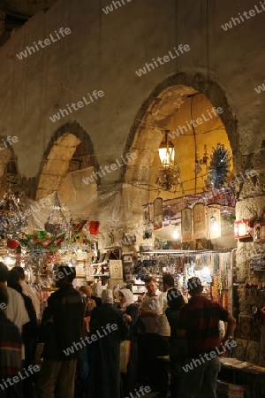 Eine Gasse im Souq und Altstadt von Damaskus in der Hauptstadt von Syrien. 