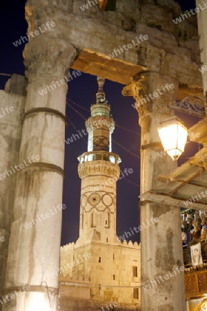 Asien, Naher Osten, Syrien, Damaskus,   Der Innenhof der  Omaijad Moschee im Souq und Altstadt von Damaskus in der Hauptstadt von Syrien. 