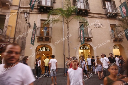 the Dom Sant Agata at the Piazza del Duomo in the old Town of Catania in Sicily in south Italy in Europe.