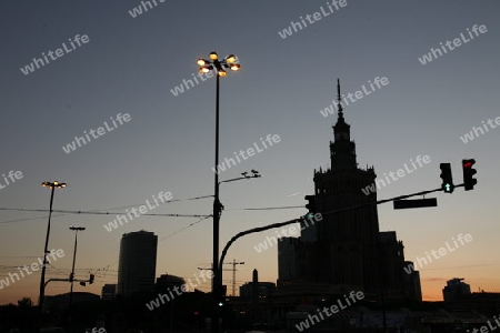 The Culture Palace in the City of Warsaw in Poland, East Europe.