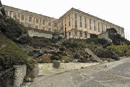 Zellenblock, Aussenansicht, Alcatraz Island, Kalifornien, USA