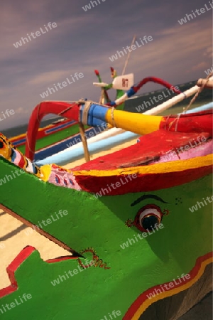 Asien, Suedost, Indonesien, Bali, Insel, Sanur, Strand, Fischerboot,  (Urs Flueeler) 