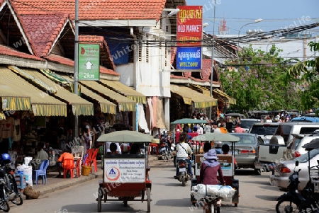 The City centre of Siem Riep neat the Ankro Wat Temples in the west of Cambodia.