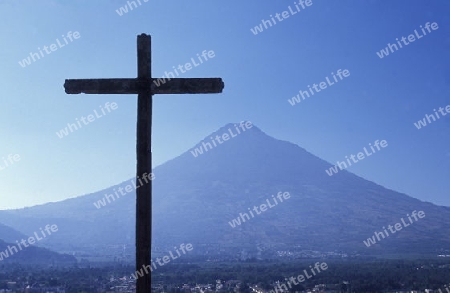 the Volcano Acatenango near the town of Antigua in Guatemala in central America.   